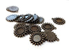 MP0051 - 10 pcs. Antique Bronze Circle Round Bezel Cabochon Pendant Tags Trays - 12mm Glue Pad Settings - Ball Frame Design