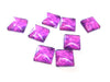 GT030 - 10 pcs Square Abstract Glass Round Dome Seals Tiles Cabochons - 12mm - Pink