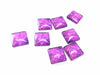GT030 - 10 pcs Square Abstract Glass Round Dome Seals Tiles Cabochons - 12mm - Pink