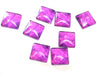 GT030 - 10 pcs Square Abstract Glass Round Dome Seals Tiles Cabochons - 12mm - Pink