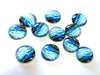 GT026 - 10 pcs Circle Abstract Glass Round Dome Seals Tiles Cabochons - 12mm - Blue Teal Multicolor