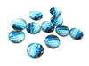 GT026 - 10 pcs Circle Abstract Glass Round Dome Seals Tiles Cabochons - 12mm - Blue Teal Multicolor