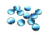 GT026 - 10 pcs Circle Abstract Glass Round Dome Seals Tiles Cabochons - 12mm - Blue Teal Multicolor