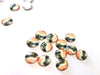 GT023 - 10 pcs Circle Abstract Glass Round Dome Seals Tiles Cabochons - 12mm - Orange Black Multicolor