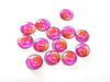 GT027 - 10 pcs Circle Abstract Glass Round Dome Seals Tiles Cabochons - 12mm - Pink Orange Multicolor