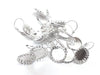 E919 - 10 pcs. Silver Plated Earring Clips Settings Lever Back Bezels Cabochons - 12mm Glue Pad Setting - Bubble Design