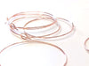 W044B - 500 pcs. Rose Gold Plated EXTRA LARGE Unbent Wine Charm/Earwire Hoop Rings - 36mm (1.5 inch)- 21 Gauge