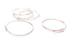 W044B - 500 pcs. Rose Gold Plated EXTRA LARGE Unbent Wine Charm/Earwire Hoop Rings - 36mm (1.5 inch)- 21 Gauge