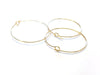 W045B - 500 pcs. Gold Plated EXTRA LARGE Unbent Wine Charm/Earwire Hoop Rings - 36mm (1.5 inch)- 21 Gauge