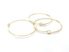 W045B - 500 pcs. Gold Plated EXTRA LARGE Unbent Wine Charm/Earwire Hoop Rings - 36mm (1.5 inch)- 21 Gauge