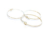 W045B - 500 pcs. Gold Plated EXTRA LARGE Unbent Wine Charm/Earwire Hoop Rings - 36mm (1.5 inch)- 21 Gauge