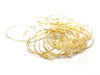 W045B - 500 pcs. Gold Plated EXTRA LARGE Unbent Wine Charm/Earwire Hoop Rings - 36mm (1.5 inch)- 21 Gauge