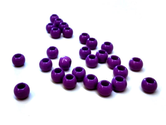 BD928 - 100 pcs Purple Ball Spacer Beads - 10mm - Large Hole: 4.7mm - Fits European Cords and Paracord!