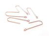 E620C - 100 pcs 304 Stainless Steel Earring Hooks - 31mm x 9mm - Hole: 1.7mm - Long Ear Wire Stick Bar - Rose Gold - Perpendicular Loop
