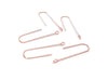 E620B - 50 pcs 304 Stainless Steel Earring Hooks - 31mm x 9mm - Hole: 1.7mm - Long Ear Wire Stick Bar - Rose Gold - Perpendicular Loop