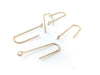 E619B - 50 pcs 304 Stainless Steel Earring Hooks - 31mm x 9mm - Hole: 1.7mm - Long Ear Wire Stick Bar - Gold - Perpendicular Loop