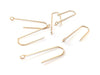 E619B - 50 pcs 304 Stainless Steel Earring Hooks - 31mm x 9mm - Hole: 1.7mm - Long Ear Wire Stick Bar - Gold - Perpendicular Loop