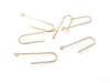 E619 - 20 pcs 304 Stainless Steel Earring Hooks - 31mm x 9mm - Hole: 1.7mm - Long Ear Wire Stick Bar - Gold - Perpendicular Loop