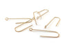 E619 - 20 pcs 304 Stainless Steel Earring Hooks - 31mm x 9mm - Hole: 1.7mm - Long Ear Wire Stick Bar - Gold - Perpendicular Loop