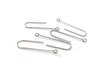 E618C - 100 pcs 304 Stainless Steel Earring Hooks - 31mm x 9mm - Hole: 1.7mm - Long Ear Wire Stick Bar - Silver - Perpendicular Loop
