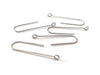 E618C - 100 pcs 304 Stainless Steel Earring Hooks - 31mm x 9mm - Hole: 1.7mm - Long Ear Wire Stick Bar - Silver - Perpendicular Loop