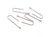 E618C - 100 pcs 304 Stainless Steel Earring Hooks - 31mm x 9mm - Hole: 1.7mm - Long Ear Wire Stick Bar - Silver - Perpendicular Loop