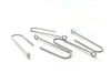E618B - 50 pcs 304 Stainless Steel Earring Hooks - 31mm x 9mm - Hole: 1.7mm - Long Ear Wire Stick Bar - Silver - Perpendicular Loop