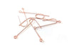 E617C - 100 pcs 304 Stainless Steel Earring Hooks - 37mm x 11mm - Hole: 1.7mm - Long Ear Wire Stick Bar - Rose Gold - Parallel Loop