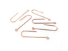E617B - 50 pcs 304 Stainless Steel Earring Hooks - 37mm x 11mm - Hole: 1.7mm - Long Ear Wire Stick Bar - Rose Gold - Parallel Loop