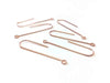E617B - 50 pcs 304 Stainless Steel Earring Hooks - 37mm x 11mm - Hole: 1.7mm - Long Ear Wire Stick Bar - Rose Gold - Parallel Loop