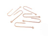E617B - 50 pcs 304 Stainless Steel Earring Hooks - 37mm x 11mm - Hole: 1.7mm - Long Ear Wire Stick Bar - Rose Gold - Parallel Loop