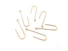 E616 - 20 pcs 304 Stainless Steel Earring Hooks - 37mm x 11mm - Hole: 1.7mm - Long Ear Wire Stick Bar - Gold - Parallel Loop