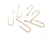 E616C - 100 pcs 304 Stainless Steel Earring Hooks - 37mm x 11mm - Hole: 1.7mm - Long Ear Wire Stick Bar - Gold - Parallel Loop