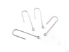 E615C - 100 pcs 304 Stainless Steel Earring Hooks - 37mm x 11mm - Hole: 1.7mm - Long Ear Wire Stick Bar - Silver - Parallel Loop