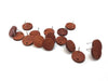E627B - 50 pcs. 304 Stainless Steel Earring Posts Studs Settings Cabochons Tacks - 15mm Diameter - Wood - Cherry Brown - Thin Frame