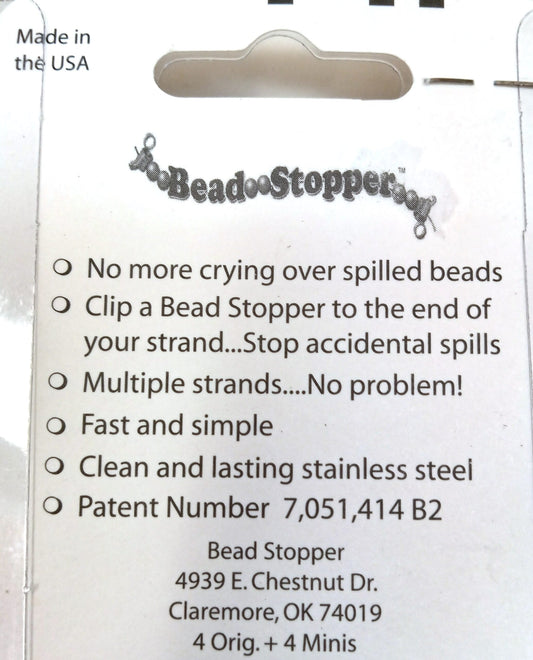 T080 - 8 pcs. - Bead Stopper - 4 + 4 Combo - 4 Orig. 4 Minis -Beadalon - Stainless Steel