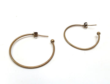 E629 - 10 pcs (5 pairs) Antique Bronze Earring Hoops - 30mm (1.18 inch) - Metal Backs Included