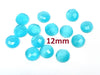 SP012 - 4 pcs Synthetic Opal Stone - Light Blue - 12mm - Faceted - Cabochons - Made in India