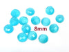 SP002 - 4 pcs Synthetic Opal Stone - Light Blue - 8mm - Faceted - Cabochons - Made in India