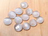 SP010 - 4 pcs Synthetic Opal Stone - White - 10mm - Faceted - Cabochons - Made in India