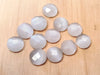 SP015 - 4 pcs Synthetic Opal Stone - White - 12mm - Faceted - Cabochons - Made in India