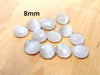 SP005 - 4 pcs Synthetic Opal Stone - White - 8mm - Faceted - Cabochons - Made in India