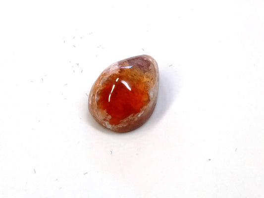 PRTD1 - 1 pc. Genuine Mexican Fire Opal Cabochons - Teardrop - OOAK - To use with Bails and on Flat Pads! - R - Made in Mexico
