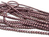 BD257- 4mm Brown Rose Pink Pearl Imitation Round Beads - 15" strand (100 pcs. per strand) - Hole Size: 0.5mm - Matte