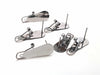 E642 - 10 pcs. (5 pairs) 304 Stainless Steel Fingernail Earring Posts/Bases/Studs/Settings with Rubber Backs - 25mm x 11mm