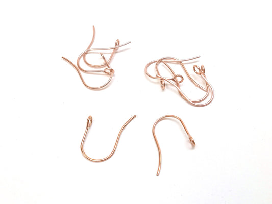 E991 - 50 pcs 304 Stainless Steel Earring Hooks with Loop Hole - 18mm x 15mm - Hypoallergenic! Tarnish Resistant! Rose Gold Plated - Front Facing Perpendicular