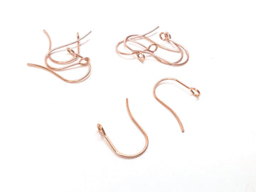 E991 - 50 pcs 304 Stainless Steel Earring Hooks with Loop Hole - 18mm x 15mm - Hypoallergenic! Tarnish Resistant! Rose Gold Plated - Front Facing Perpendicular