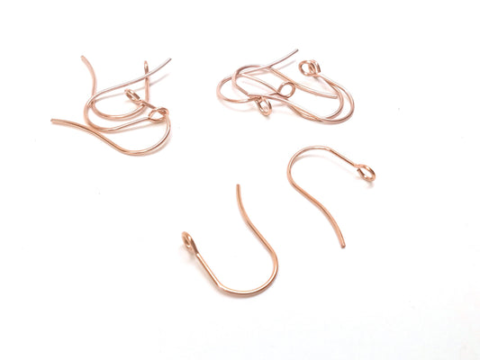 E991 - 50 pcs 304 Stainless Steel Earring Hooks with Loop Hole - 18mm x 15mm - Hypoallergenic! Tarnish Resistant! Rose Gold Plated - Front Facing Perpendicular