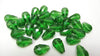 BD319 - 30 pcs Green Crystal Glass Faceted Teardrop Beads - 14mm x 10mm - Hole Size: 1.3mm