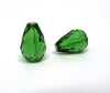 BD319 - 30 pcs Green Crystal Glass Faceted Teardrop Beads - 14mm x 10mm - Hole Size: 1.3mm